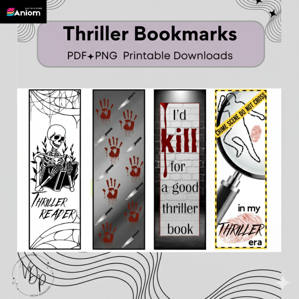 Thriller Bookmarks Collection | Psychological & Suspense Themes