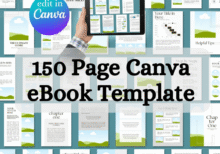 150 Editable Canva eBook & Course Workbook Templates | Create Professional eBooks Easily