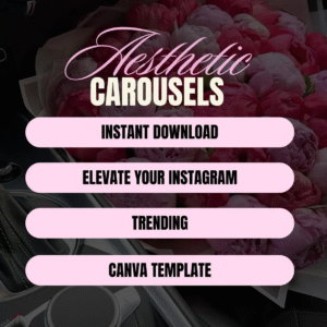 100 Pink Aesthetic Instagram Carousel Templates | Editable Canva with PLR & MRR Rights