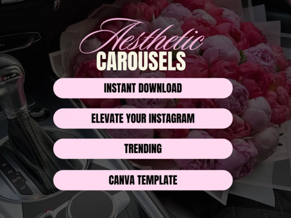 100 Pink Aesthetic Instagram Carousel Templates | Editable Canva with PLR & MRR Rights - Image 2