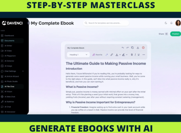 Generate a Complete eBook with AI – Step-by-Step Masterclass + Video Tutorials - Image 5