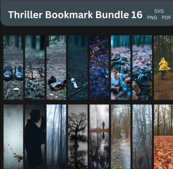 Thriller & Horror Bookmark Bundle | Crime, Suspense & Horror Digital Bookmarks | Instant Download - Image 2